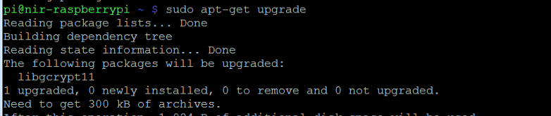 Upgrade command example