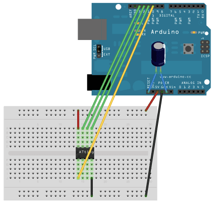 Arduino AS ISP Connecting to Attiny85